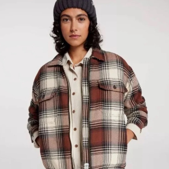 Alpine Design Jackets & Blazers - Alpine Design Plaid Jacket in Brown and Cream